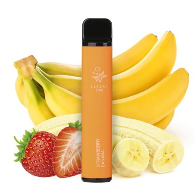 Одноразова POD система ELF BAR 1500 Strawberry Banana на 1500 затяжок - купити