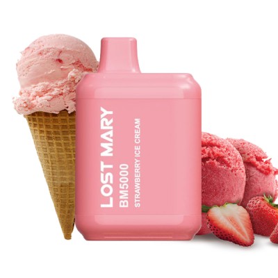 Одноразова POD система Lost Mary BM5000 Strawberry Ice Cream на 5000 затяжок - купити
