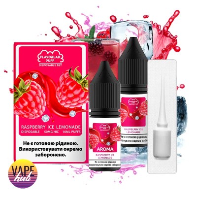 Набір Flavorlab Disposable Puff 10 мл 50 мг - Raspberry Ice Lemonade - купити